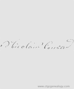Signature of Nicholas Conrad from his Naturalization Petition 1858