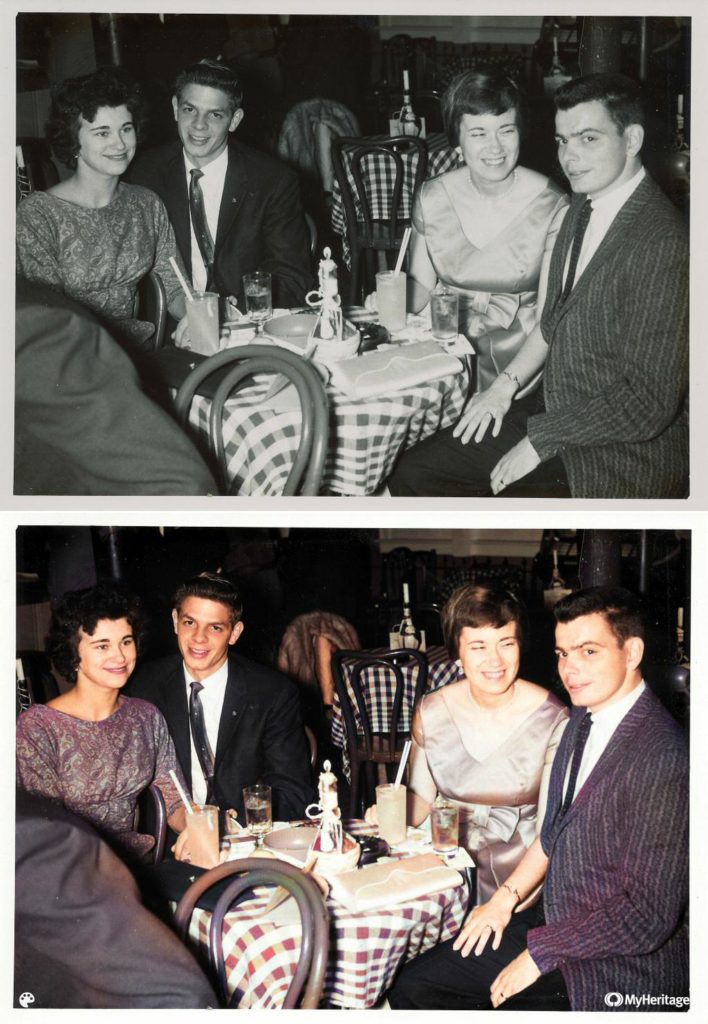 Comparison of original & colorized photo