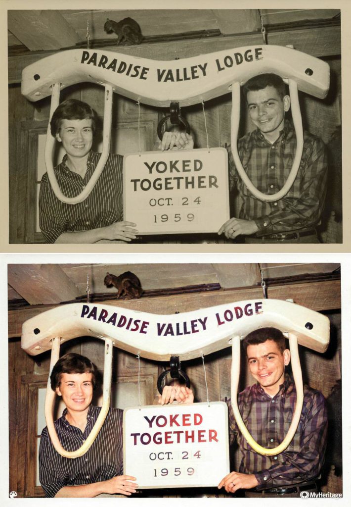 Comparison of original & colorized photo